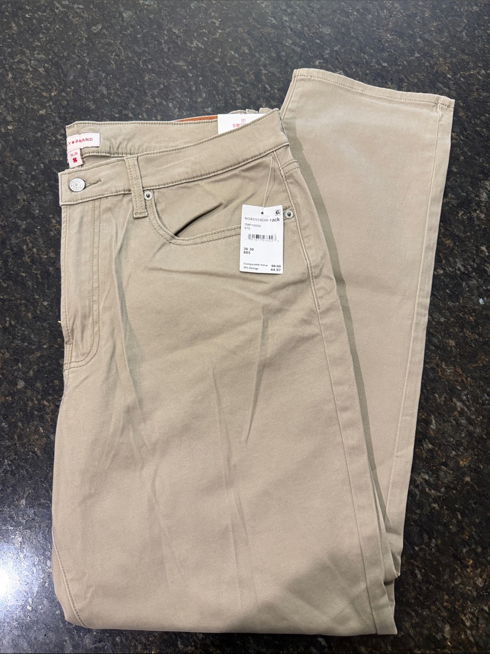 Lucky Brand Men's Tan Chino Pants 36x30 NWT
